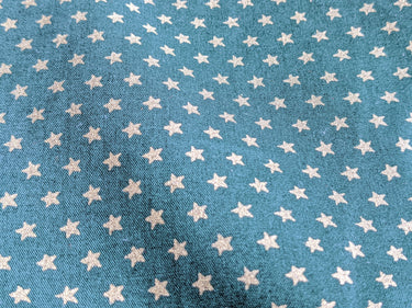 Bottle Green Cotton Poplin Fabric With Gold Stars Christmas Fabric, Festive Fabric, Holiday Fabric